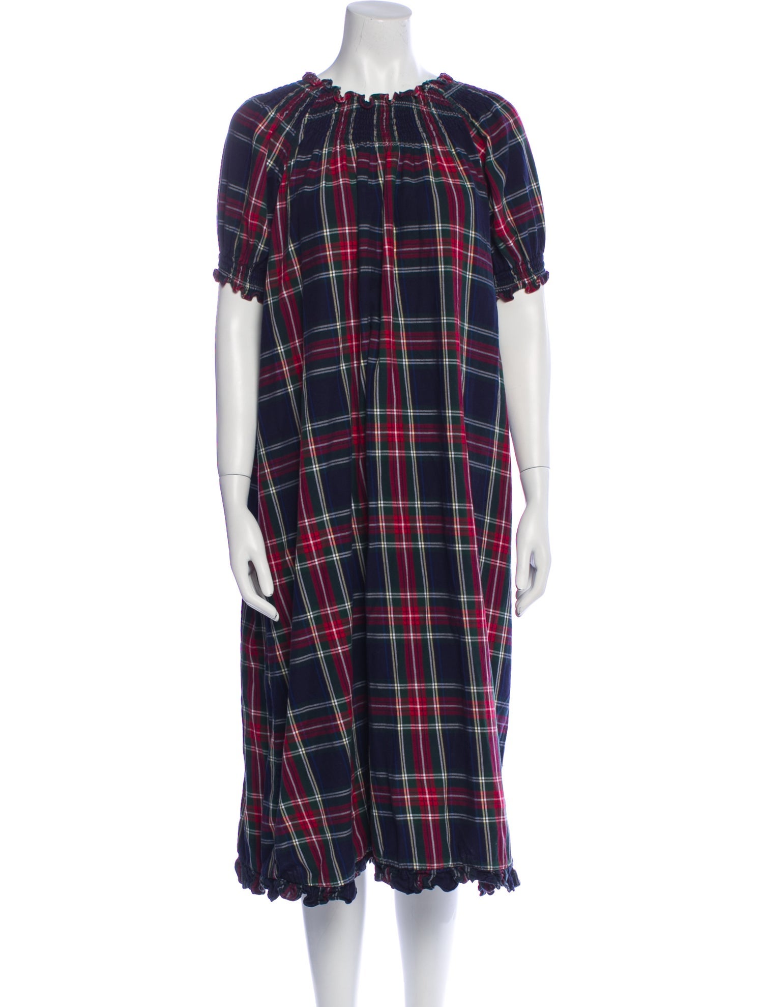 Hill House Home Plaid Print Midi Length Dress