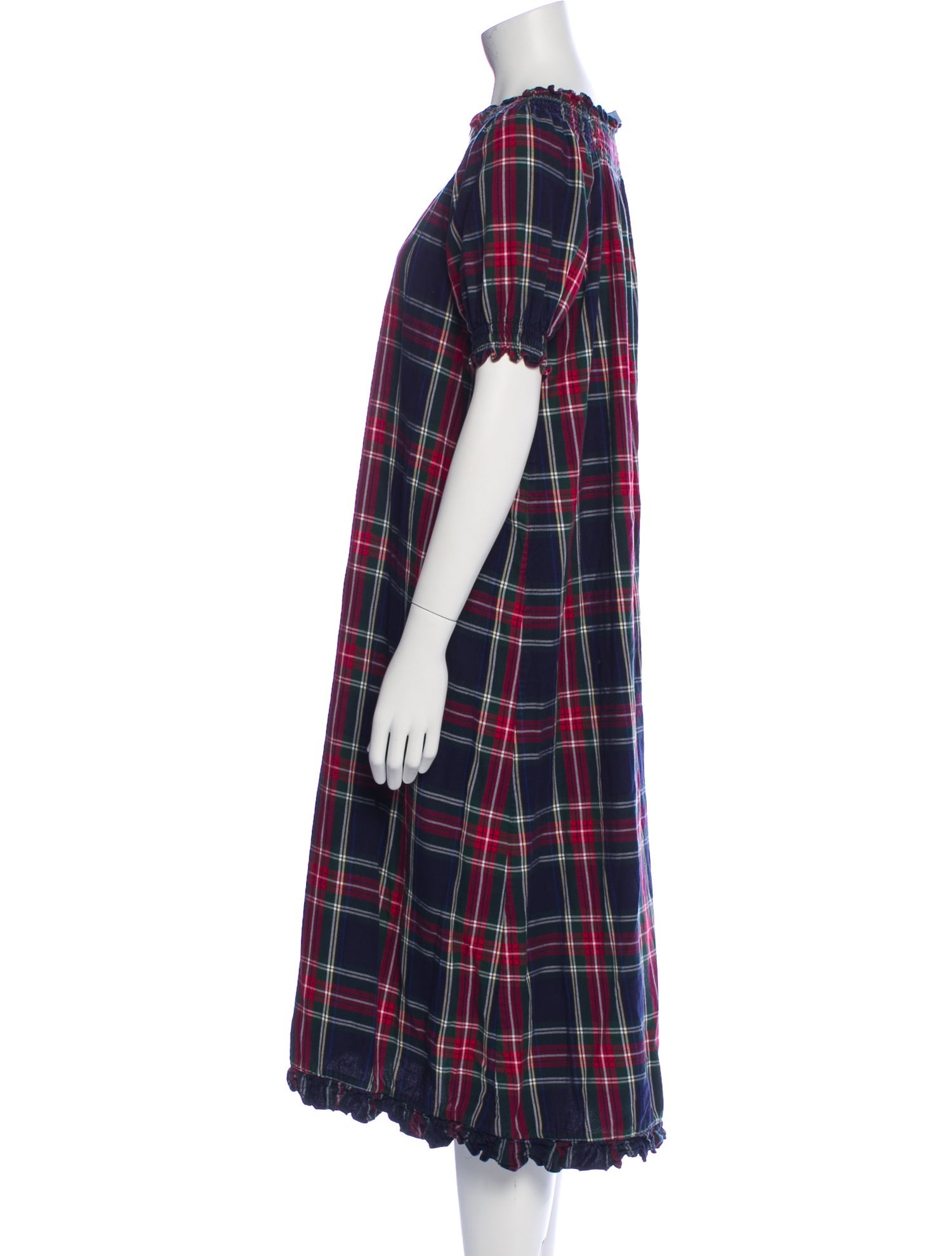 Hill House Home Plaid Print Midi Length Dress