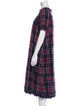 Hill House Home Plaid Print Midi Length Dress