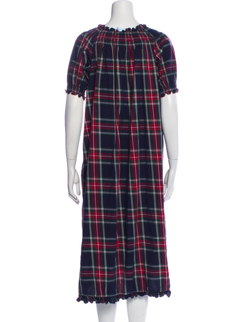 Hill House Home Plaid Print Midi Length Dress
