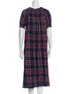 Hill House Home Plaid Print Midi Length Dress