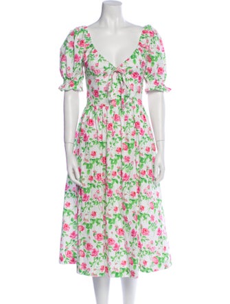 Hill House Home Floral Print Midi Length Dress