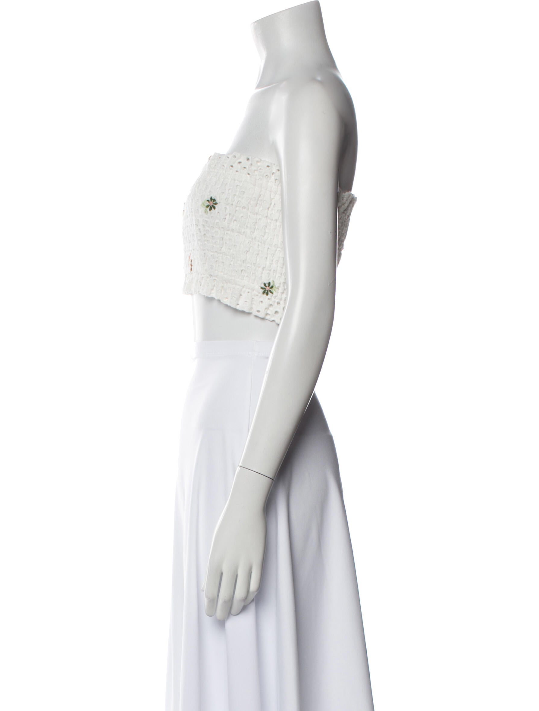 Hill House Home Printed Strapless Crop Top