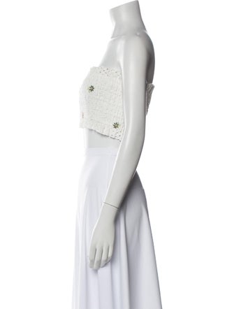 Hill House Home Printed Strapless Crop Top