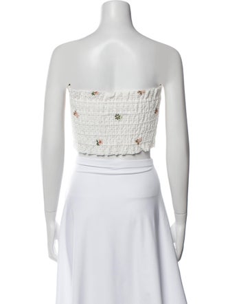 Hill House Home Printed Strapless Crop Top