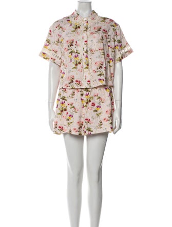 Hill House Home Floral Print Eyelet Trim Short Set