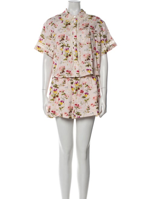 Hill House Home Floral Print Eyelet Trim Short Set