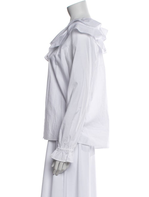 Hill House Home Crew Neck Long Sleeve Button-Up Top