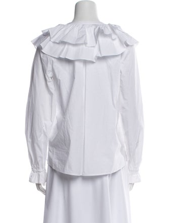 Hill House Home Crew Neck Long Sleeve Button-Up Top