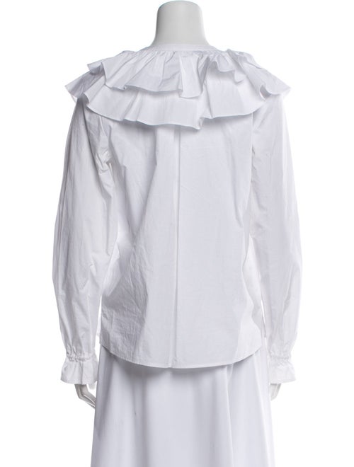 Hill House Home Crew Neck Long Sleeve Button-Up Top