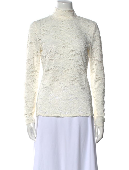 Hill House Home Lace Pattern Mock Neck Sweatshirt