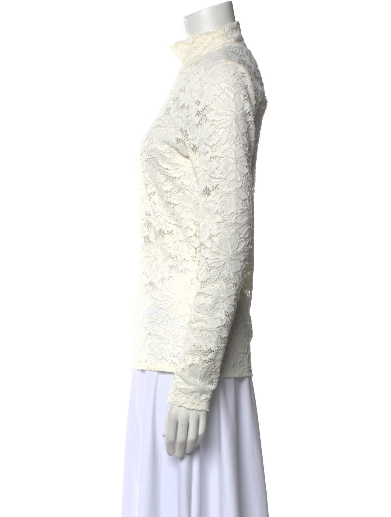 Hill House Home Lace Pattern Mock Neck Sweatshirt