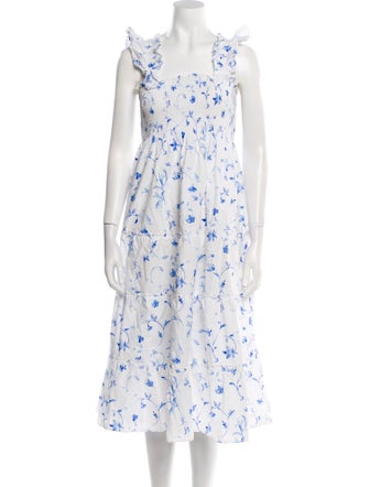 Hill House Home Floral Print Midi Length Dress