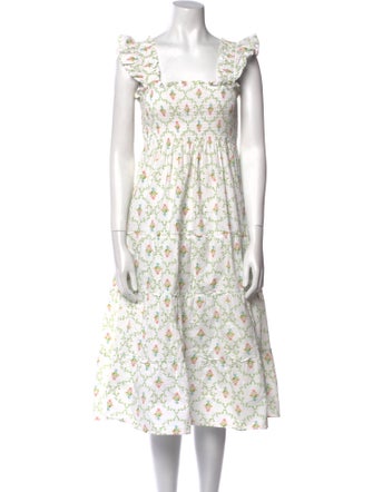 Hill House Home Floral Print Midi Length Dress