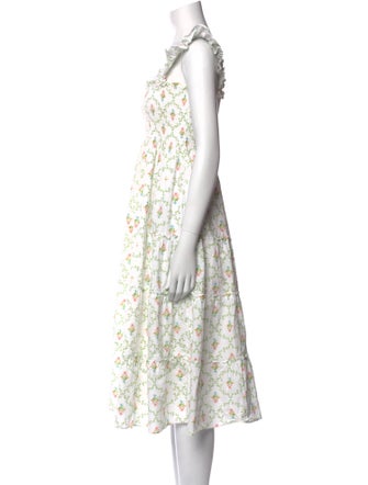 Hill House Home Floral Print Midi Length Dress