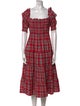 Hill House Home Plaid Print Midi Length Dress