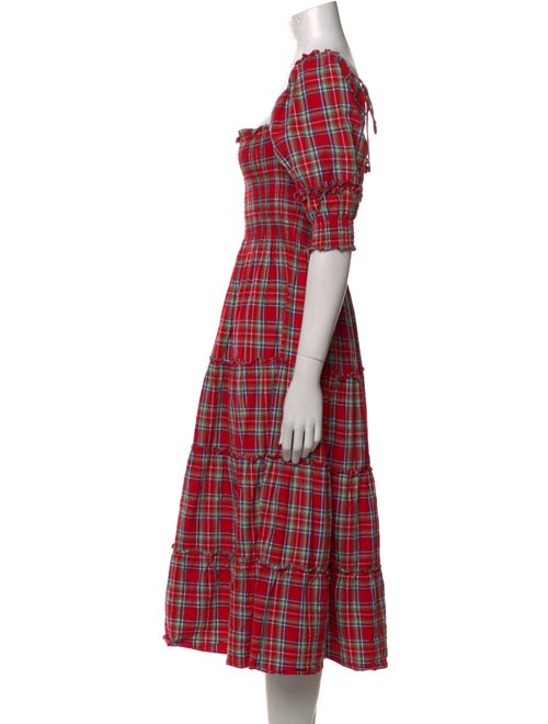 Hill House Home Plaid Print Midi Length Dress