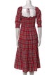 Hill House Home Plaid Print Midi Length Dress