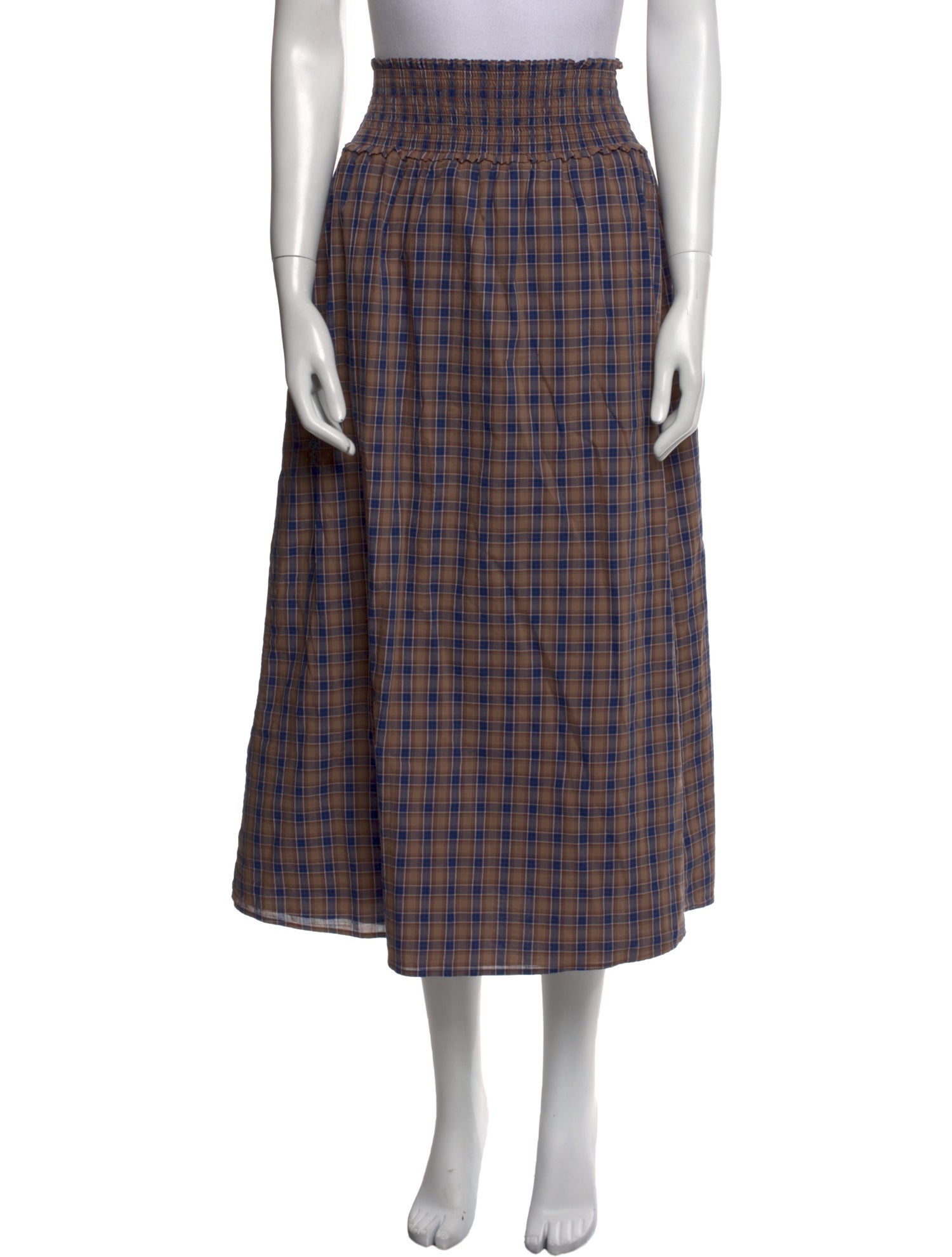 Hill House Home Plaid Print Midi Length Skirt