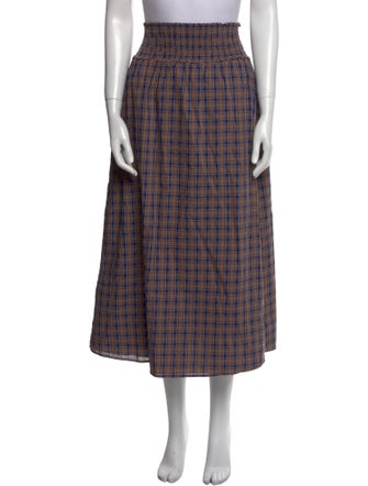 Hill House Home Plaid Print Midi Length Skirt