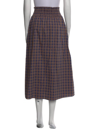 Hill House Home Plaid Print Midi Length Skirt