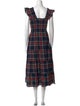 Hill House Home Plaid Print Midi Length Dress