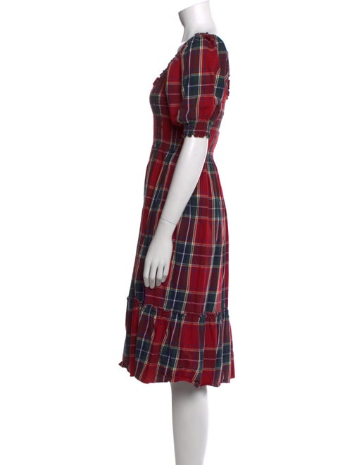 Hill House Home Plaid Print Midi Length Dress