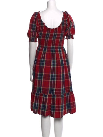 Hill House Home Plaid Print Midi Length Dress