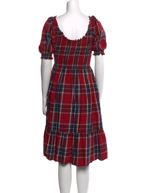 Hill House Home Plaid Print Midi Length Dress