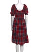 Hill House Home Plaid Print Midi Length Dress