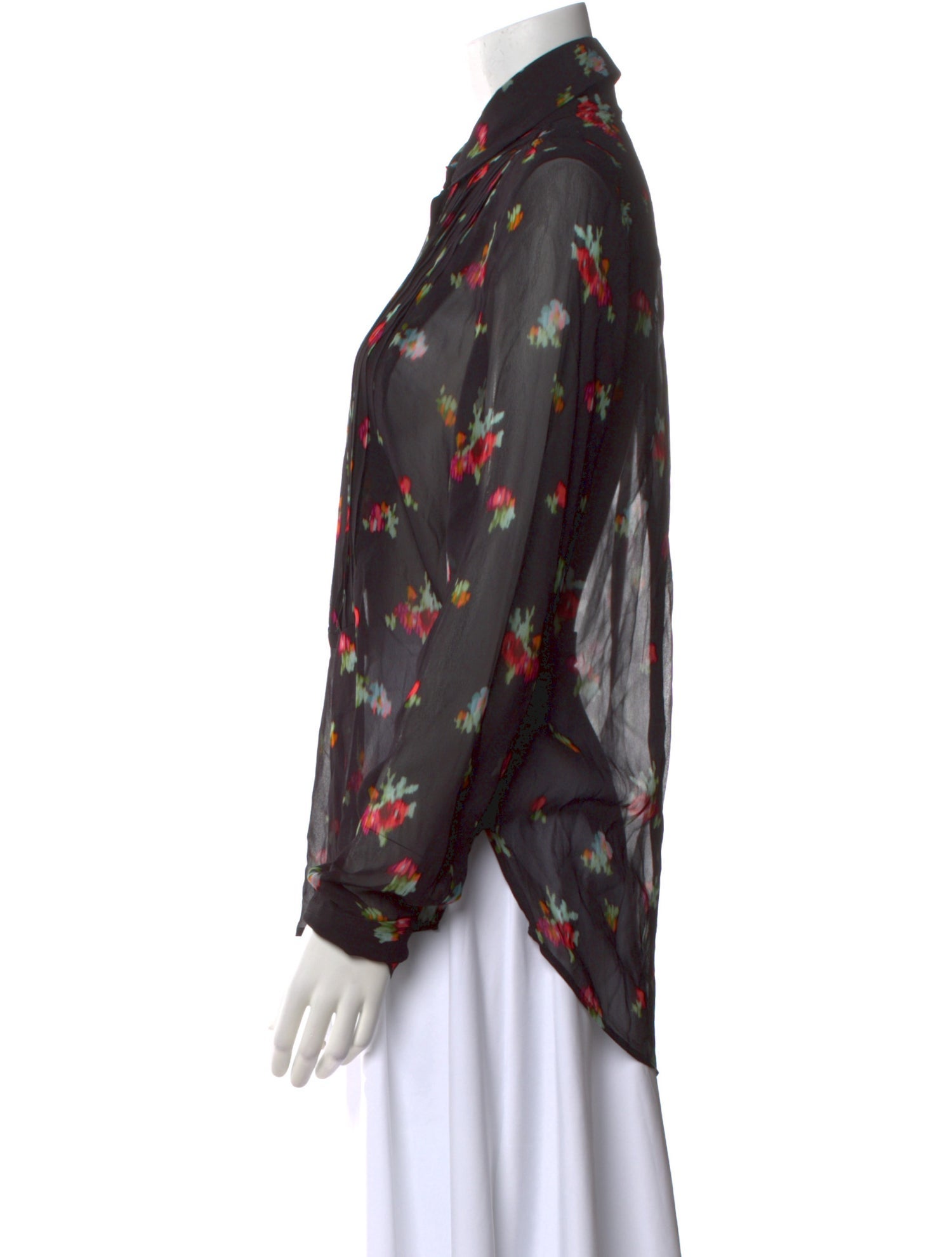 Hill House Home Floral Print Long Sleeve Button-Up Top