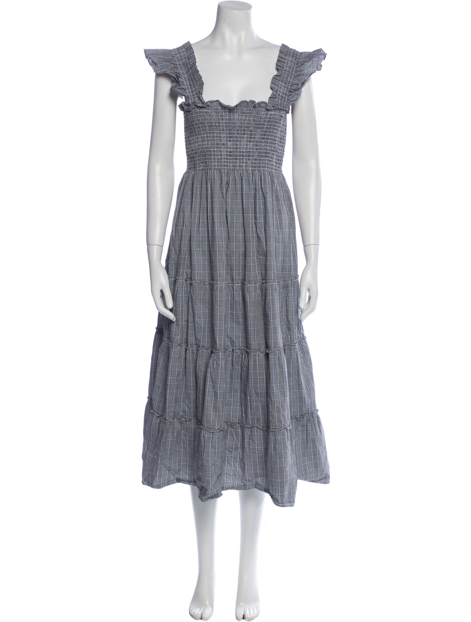 Hill House Home Plaid Print Midi Length Dress