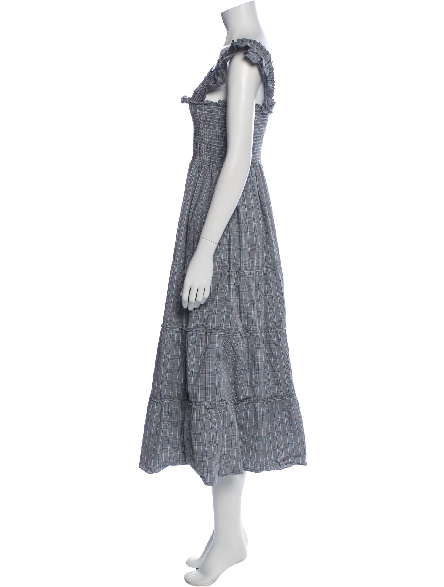 Hill House Home Plaid Print Midi Length Dress