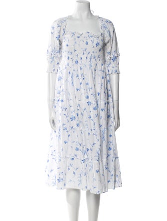 Hill House Home Floral Print Midi Length Dress
