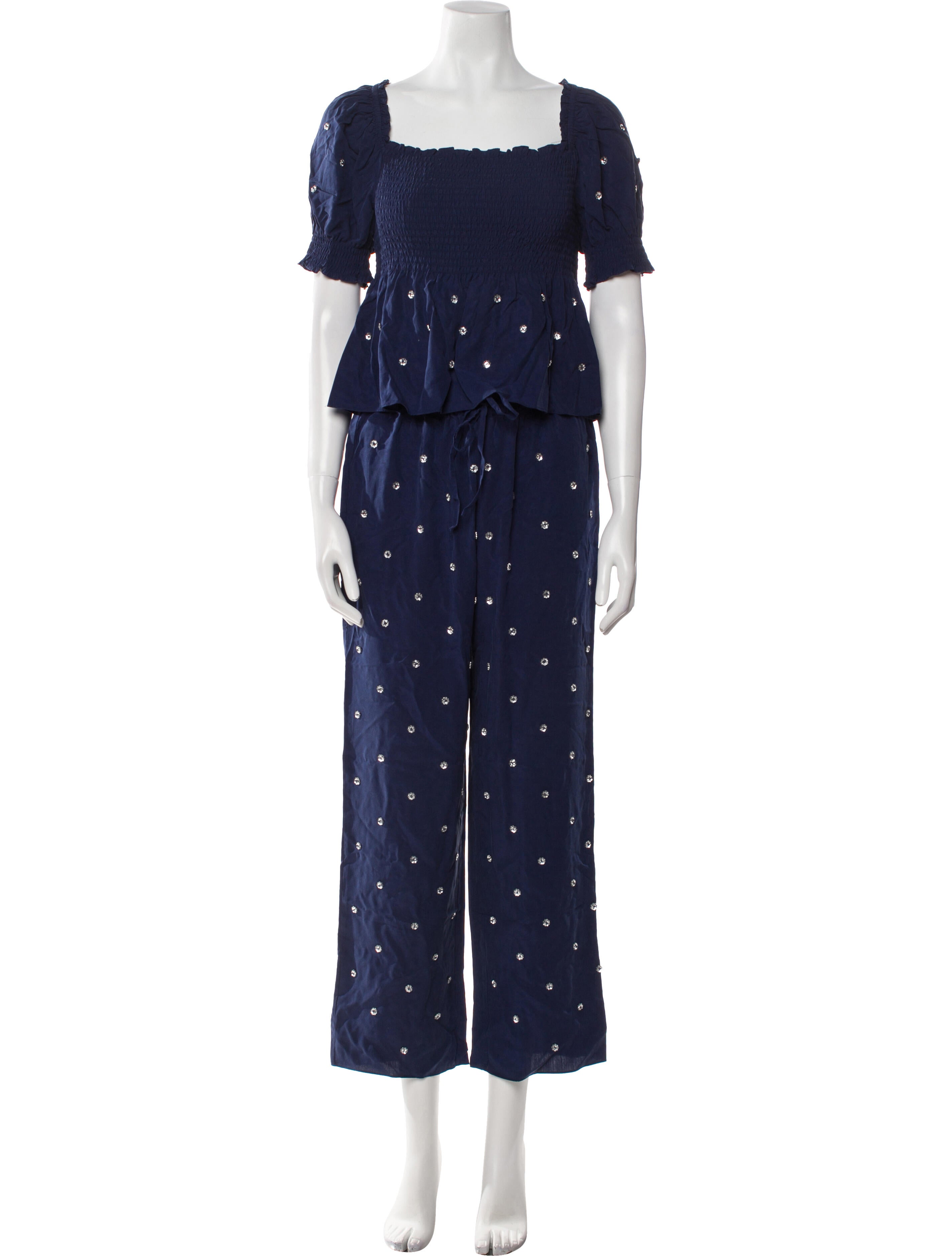 Hill House Home Polka Dot Print Beaded Accents Pant Set