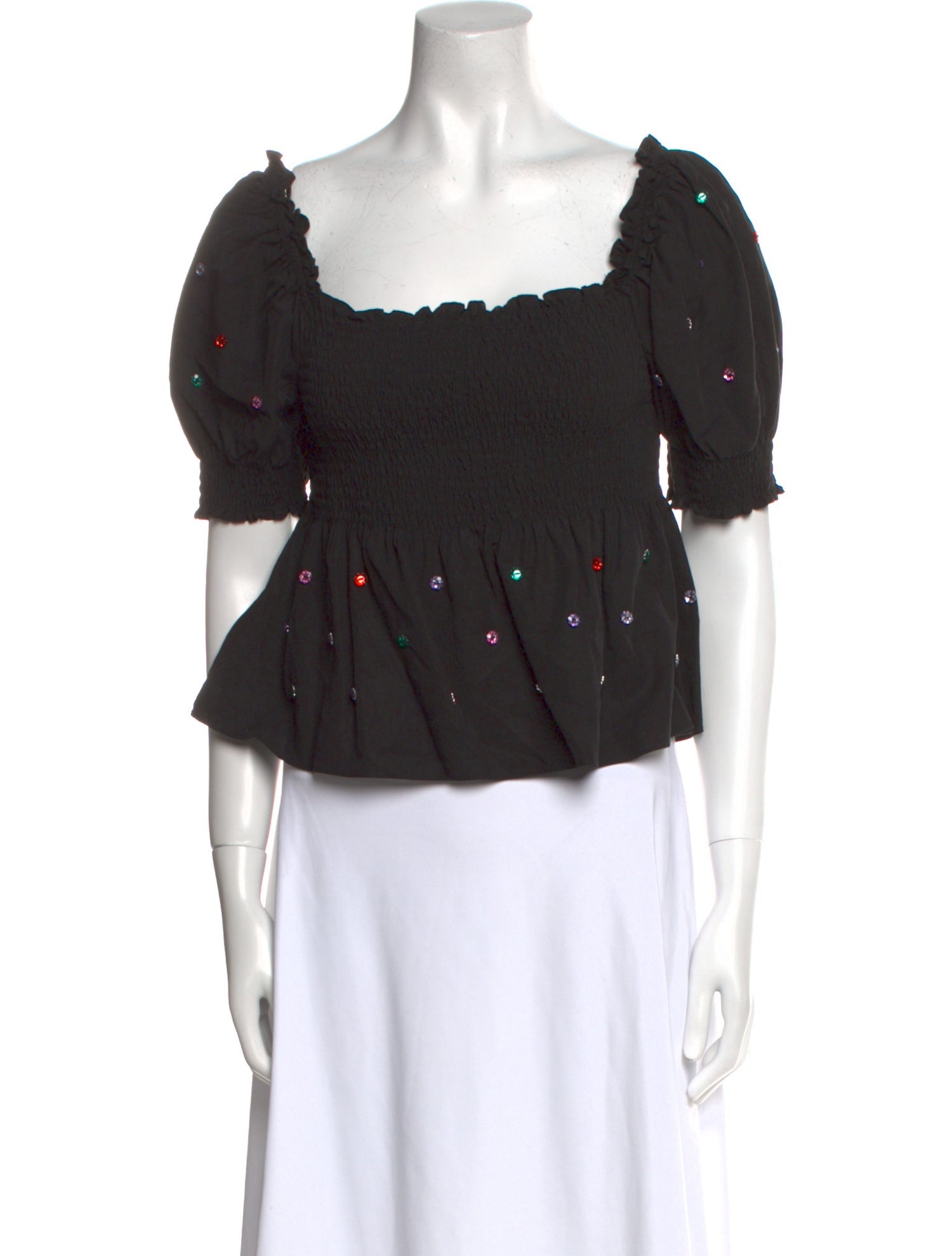 Hill House Home Square Neckline Short Sleeve Crop Top