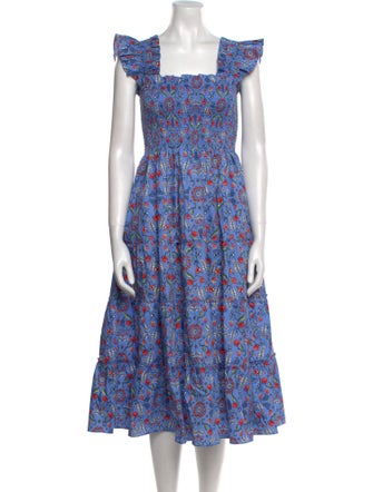 Hill House Home Floral Print Midi Length Dress