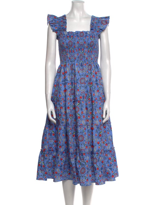 Hill House Home Floral Print Midi Length Dress