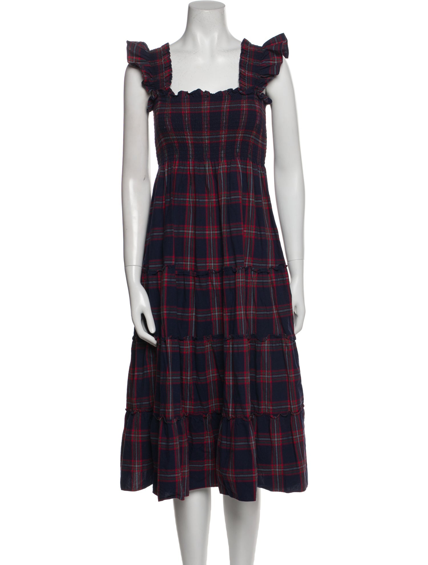 Hill House Home Plaid Print Midi Length Dress