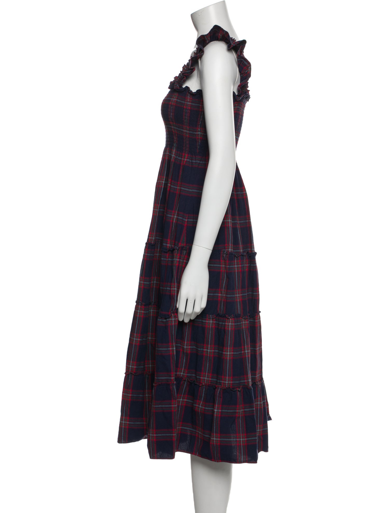 Hill House Home Plaid Print Midi Length Dress