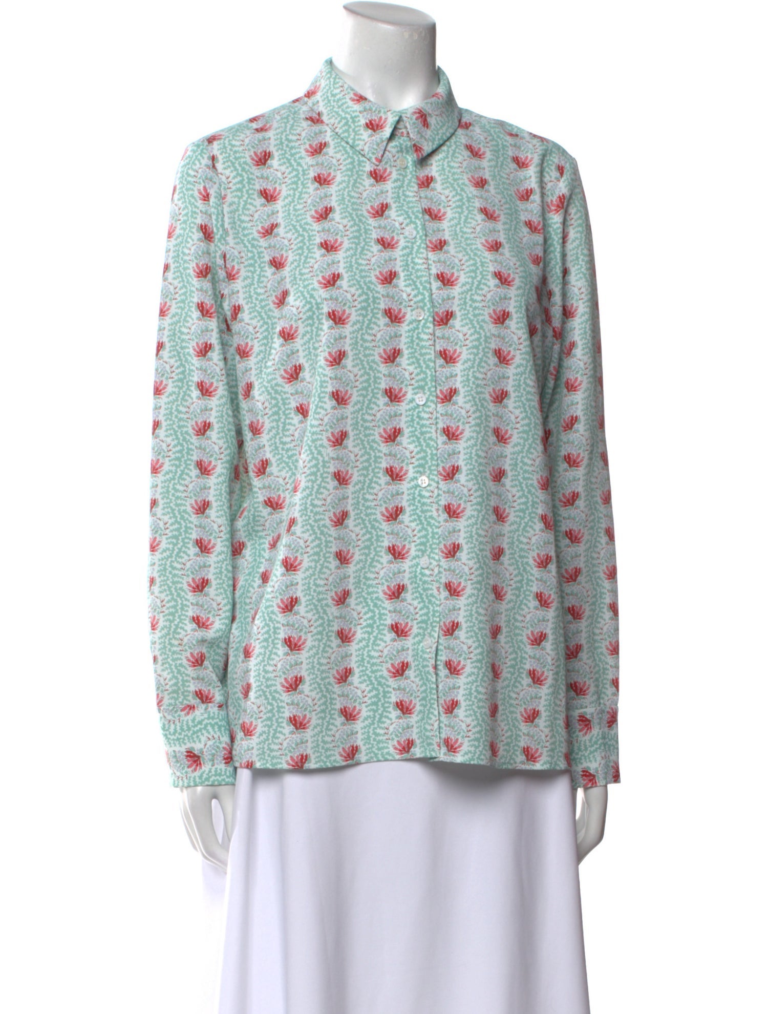 Hill House Home Printed Long Sleeve Button-Up Top