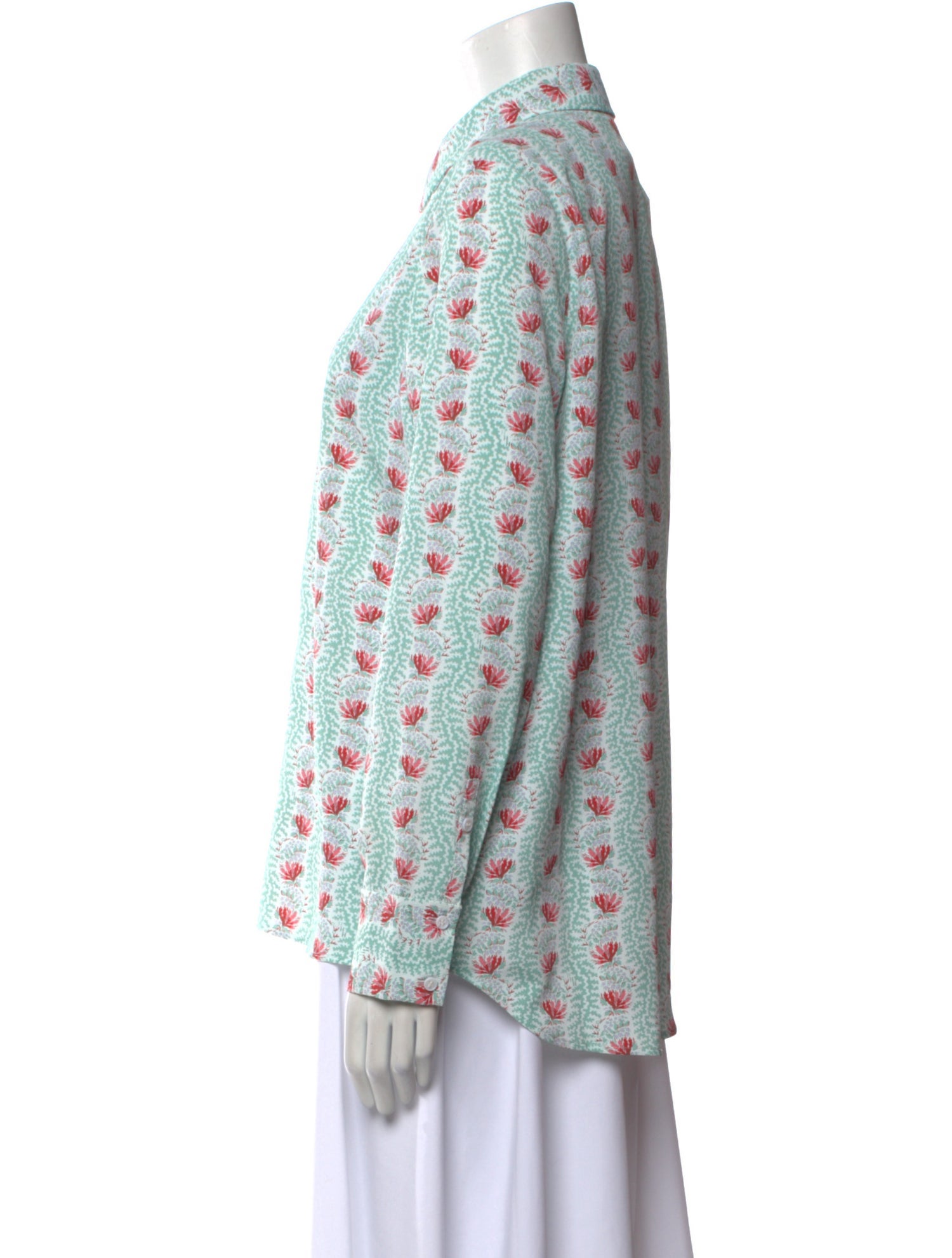 Hill House Home Printed Long Sleeve Button-Up Top