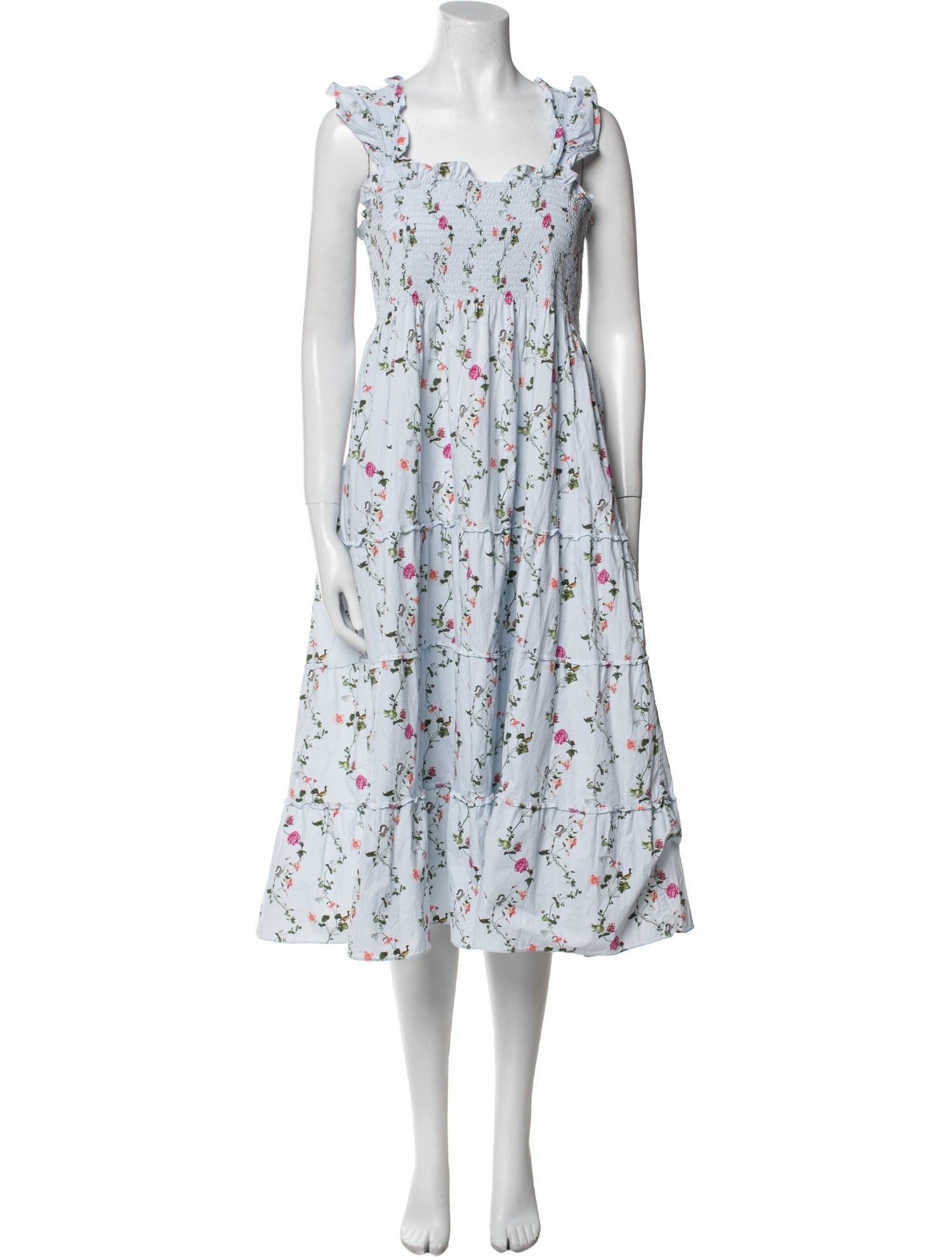Hill House Home Floral Print Midi Length Dress