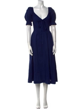 Hill House Home V-Neck Midi Length Dress