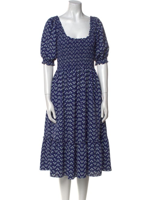 Hill House Home Floral Print Midi Length Dress