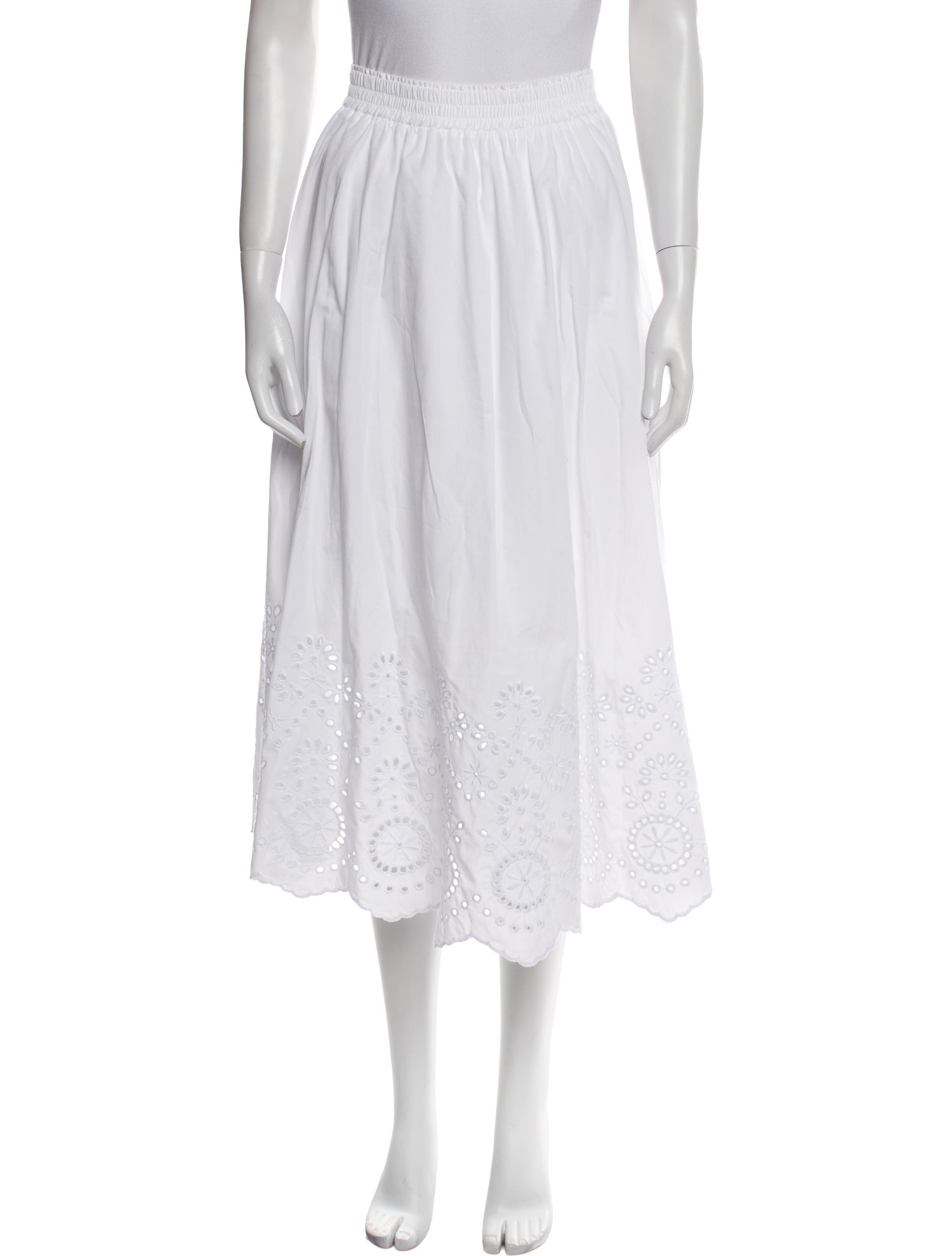 Hill House Home Eyelet Trim Midi Length Skirt