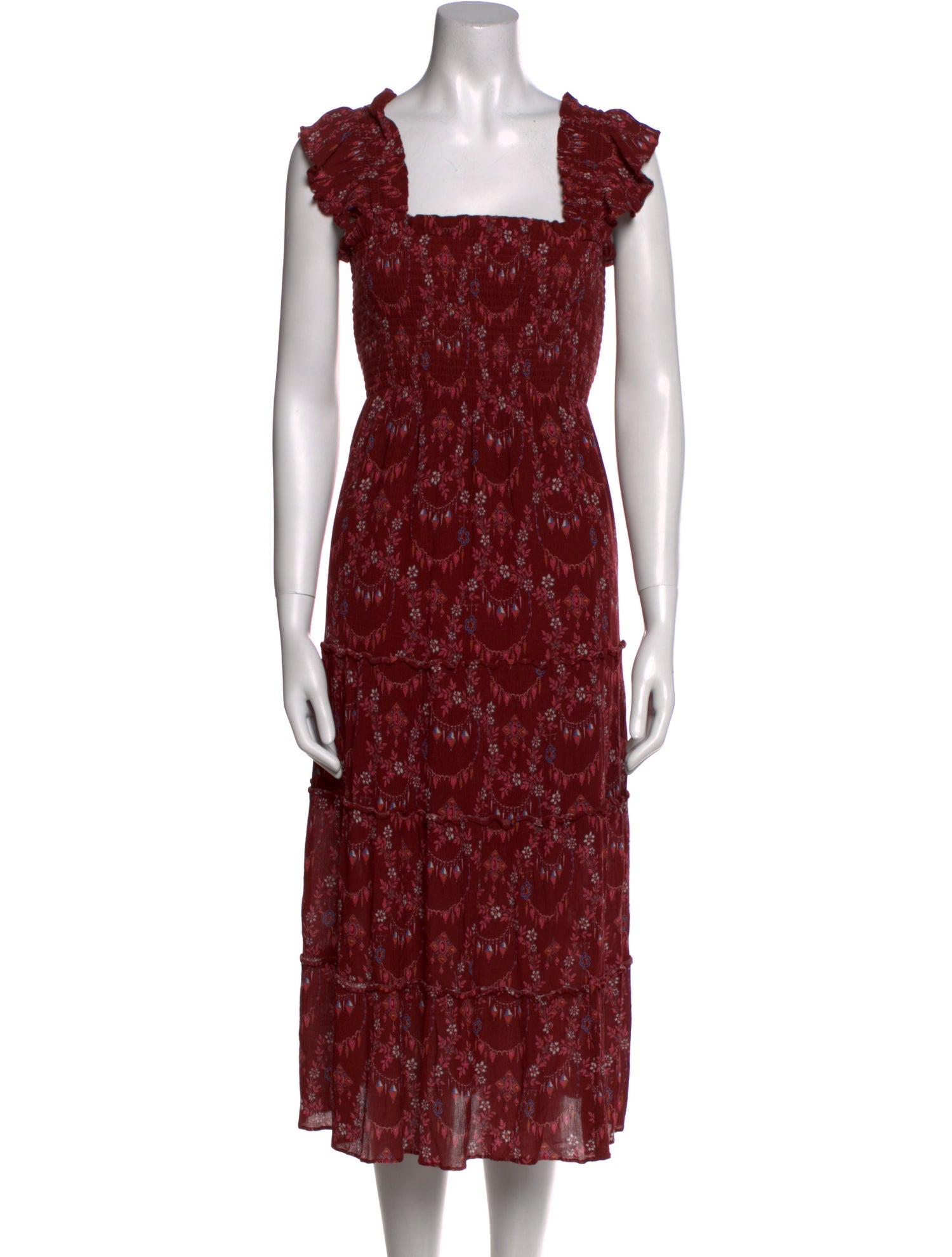 Hill House Home Floral Print Midi Length Dress