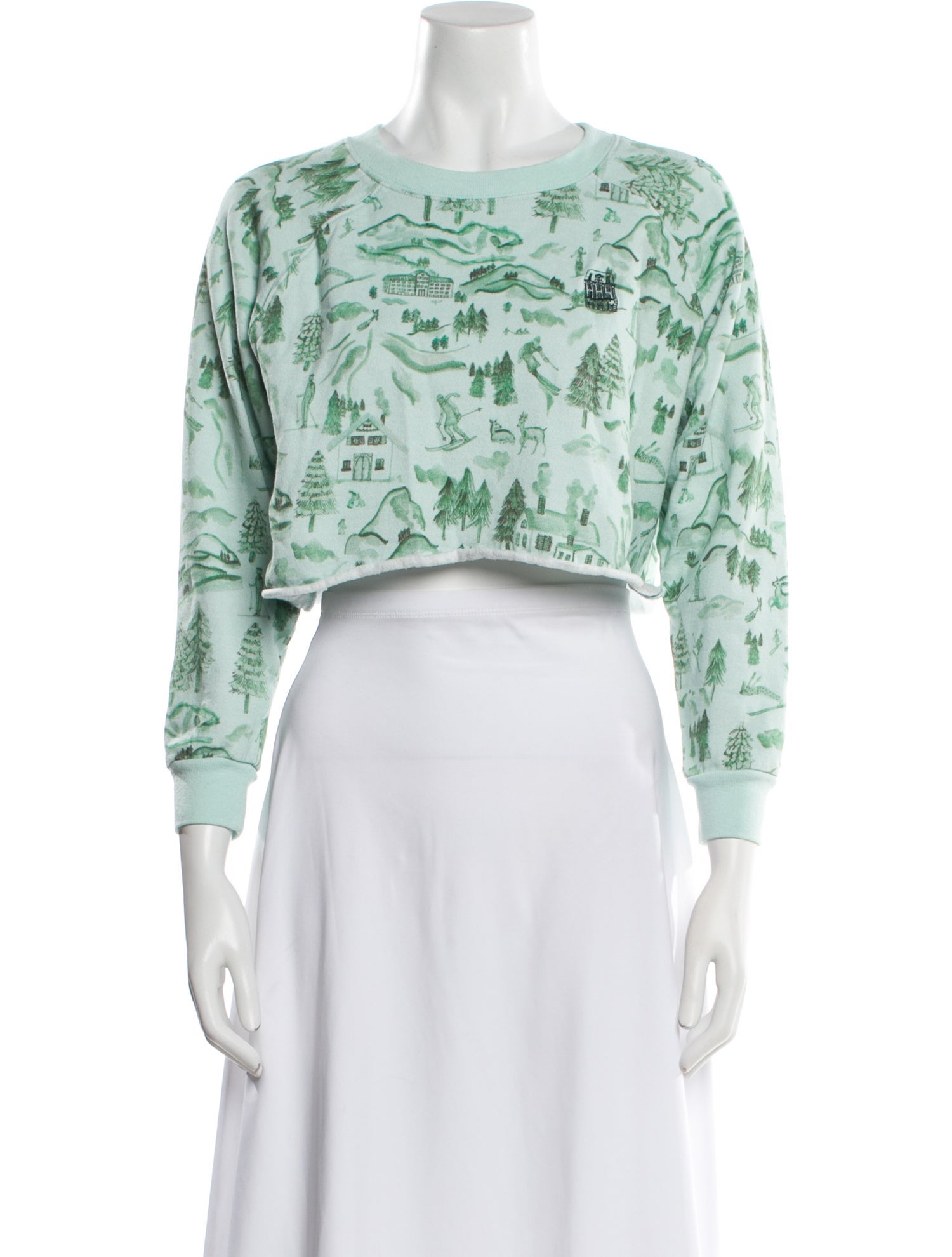 Hill House Home Graphic Print Crew Neck Crop Top