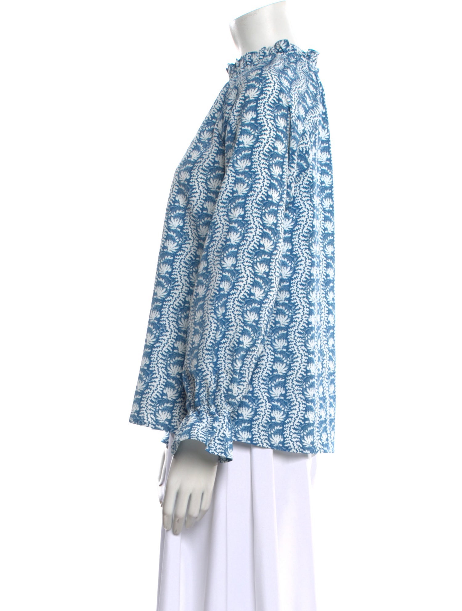 Hill House Home Printed Mock Neck Blouse