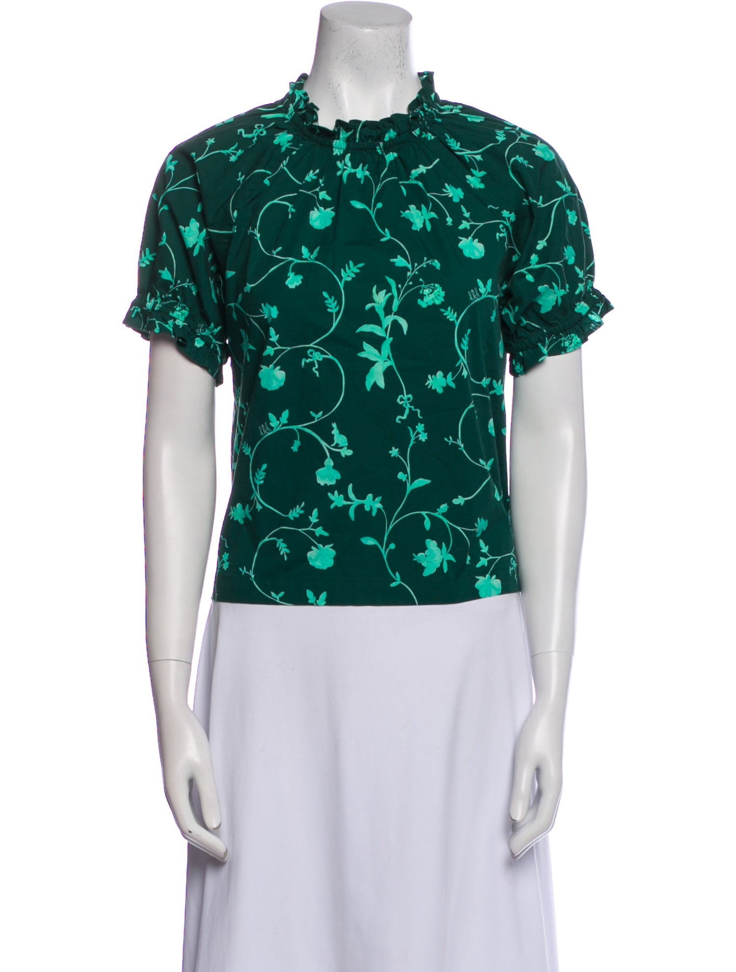 Hill House Home Floral Print Mock Neck Blouse